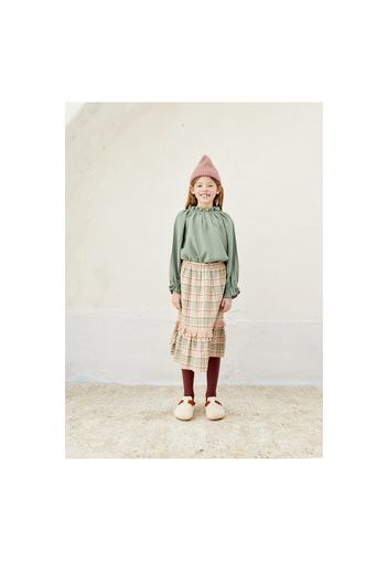 Doris Cotton Muslin Checked Midi Skirt