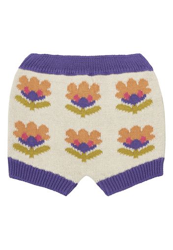 Knitted Floral Shorts