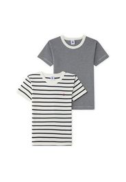 Set di 2 T-Shirt Righe Maniche Corte