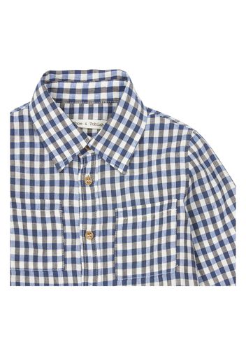 Camicia in lino e cotone Vichy