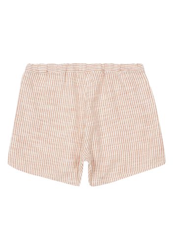 Linen and Cotton Striped Lace Shorts