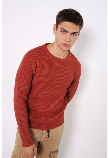 Pullover monocolor con scollo tondo dettaglio