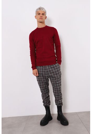 Pantaloni tartan con catena dettaglio