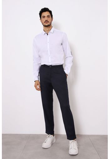 Pantaloni straight con orli risvoltati