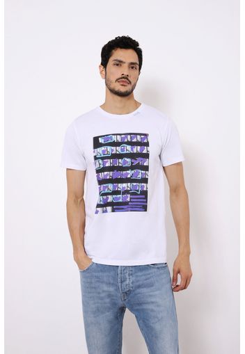 T-shirt con stampa e dettaglio cucitura sullo scollo