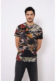 T-shirt con fantasie camouflage patchwork