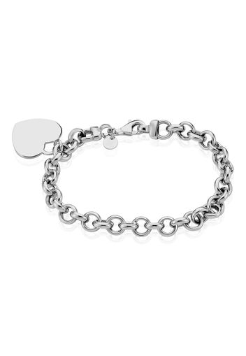 Bracciale con charm cuore in argento 925 rodiato per Donna