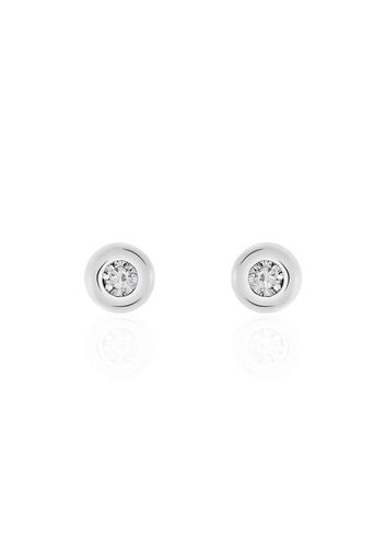 Orecchini lobo in argento 925 e zirconi per Donna