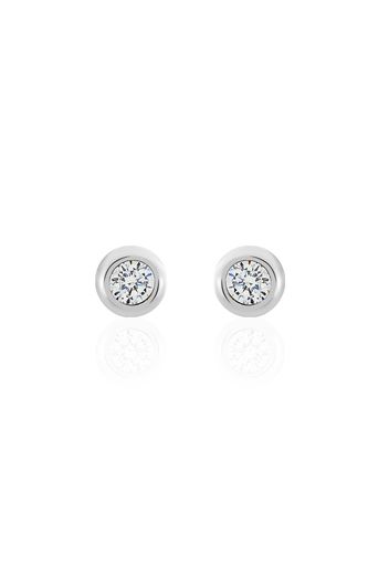 Orecchini lobo in argento 925 e zirconi per Donna