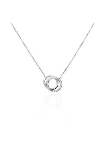 Collana in oro bianco con diamanti 0,062 ct per Donna