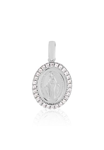 Ciondolo Madonna in oro bianco e zirconi per Unisex