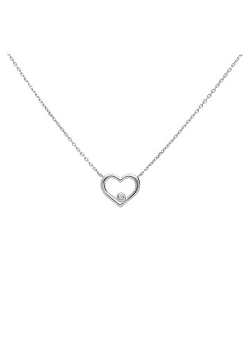 Collana in oro bianco e diamanti 0,004 ct con ciondolo a forma di cuore per Donna