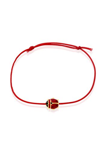 Bracciale con coccinella in oro giallo e cordino rosso per Bimbi