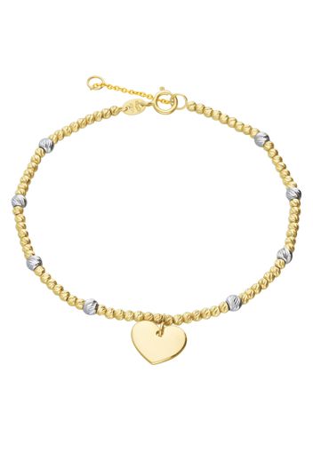 Bracciale in oro giallo con cuore e boules bicolore per Donna