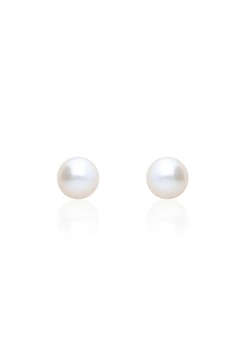 Orecchini a lobo in oro bianco con perla d'acqua dolce AA 4x4,5 mm per Donna