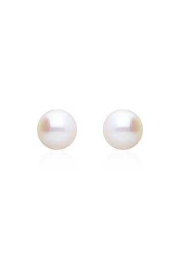 Orecchini a lobo in oro bianco con perla d'acqua dolce AA 5,5x6 mm per Donna