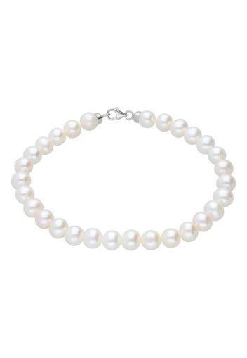 Bracciale perle d'acqua dolce AA bianche 5x5,5 mm con chiusura in oro bianco per Donna