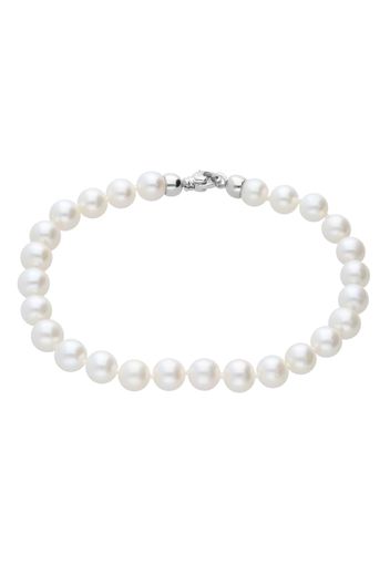 Bracciale perle acqua dolce AA bianche 6x6,5 mm con chiusura in oro bianco per Donna