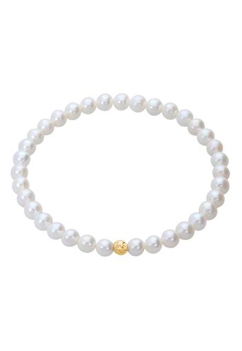 Bracciale perle d'acqua dolce AA bianche 4x4,5 mm e 1 boule in oro giallo per Donna