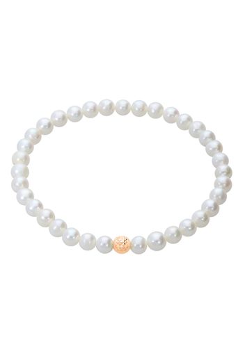 Bracciale perle d'acqua dolce AA bianche 5x5,5 mm e boule in oro giallo per Donna