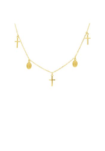 Collana in oro giallo con croci e Madonnine per Bimbi