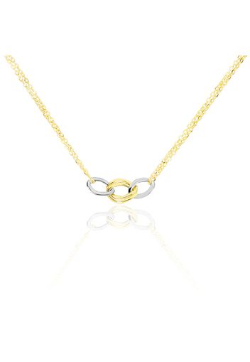 Collana in oro giallo e bianco con cerchi per Donna