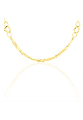 Collana in oro giallo multicatene con cerchi per Donna