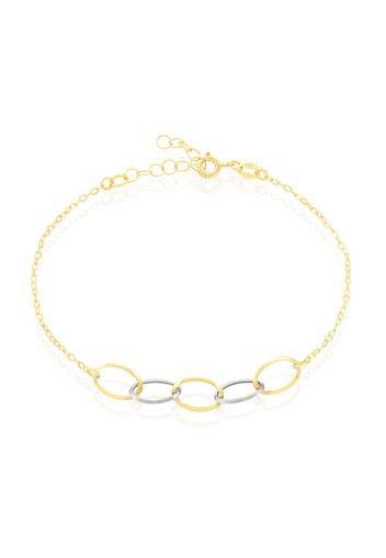 Bracciale in oro giallo e bianco con cerchi per Donna