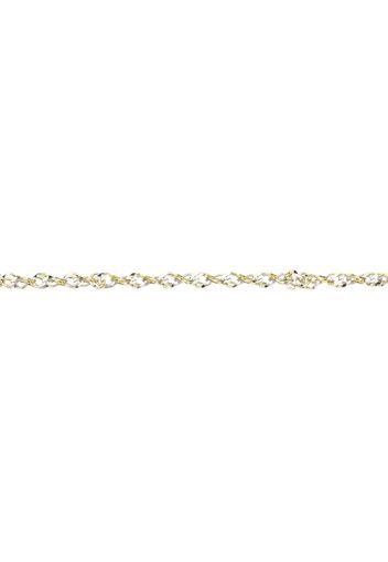 Catenina in oro bicolore maglia Singapore diamantata 42 cm per Donna