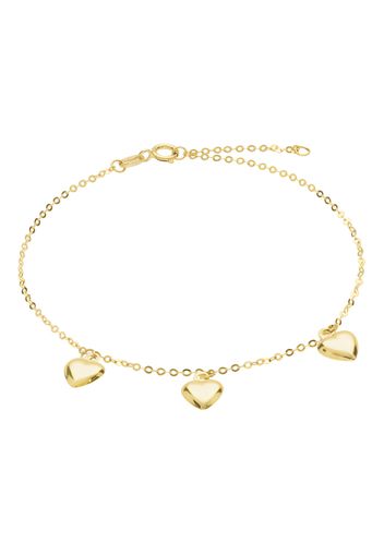 Bracciale in oro giallo con cuori per Donna