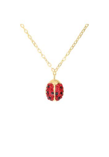 Collana in oro giallo con coccinella rossa e strass per Bambini