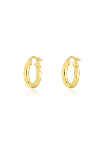 Orecchini a cerchio in oro giallo forma tonda 10 MM per Donna