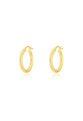 Orecchini a cerchio in oro giallo forma tonda 15 MM per Donna