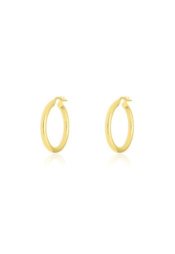 Orecchini a cerchio in oro giallo forma tonda 20 MM per Donna