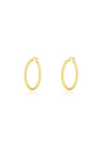 Orecchini a cerchio in oro giallo forma tonda 30 MM per Donna