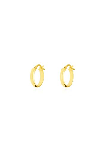 Orecchini a cerchio in oro giallo mezzo tondo 10 MM per Donna