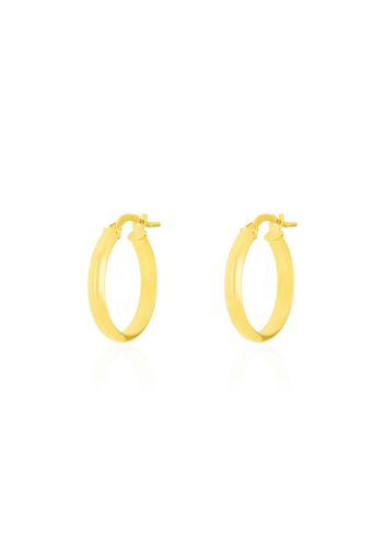 Orecchini a cerchio in oro giallo mezzo tondo 15 MM per Donna