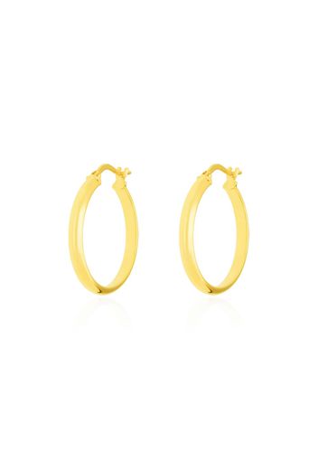 Orecchini a cerchio in oro giallo mezzo tondo 20 MM per Donna