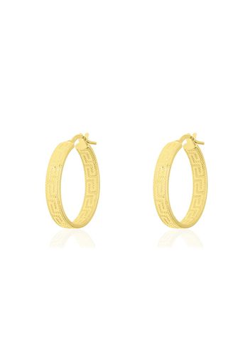 Orecchini a cerchio in oro giallo forma greca 20 MM per Donna