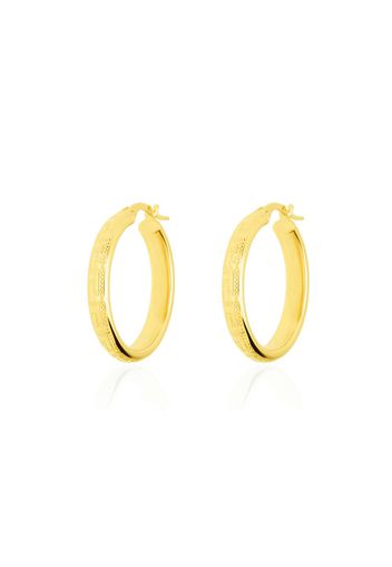 Orecchini a cerchio in oro giallo modello ovalina 20 MM per Donna