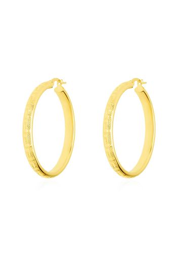 Orecchini a cerchio in oro giallo modello ovalina 30 MM per Donna