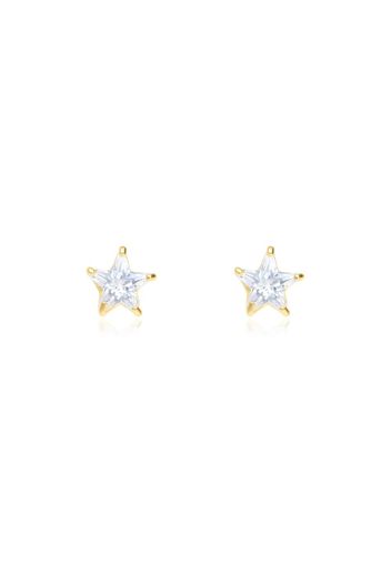 Orecchini a lobo Bon Ton oro giallo stella cubic zirconia per Donna