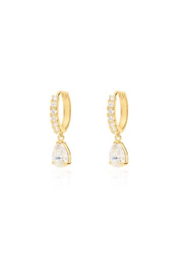 Orecchini a cerchio Toujours Oro giallo Cubic zirconia Goccia per Donna