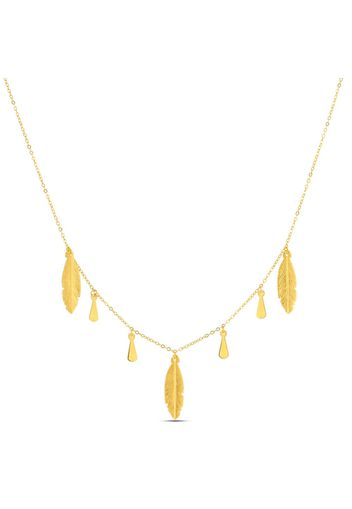 Collana Beverly Oro giallo Piuma per Donna