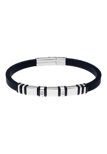 Bracciale in acciaio e caucciÃ¹ per Uomo