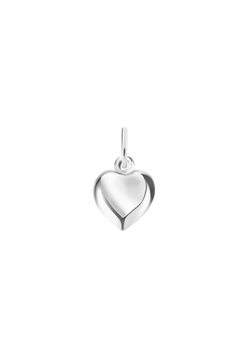 Ciondolo cuore bombato in argento 925 rodiato per Unisex