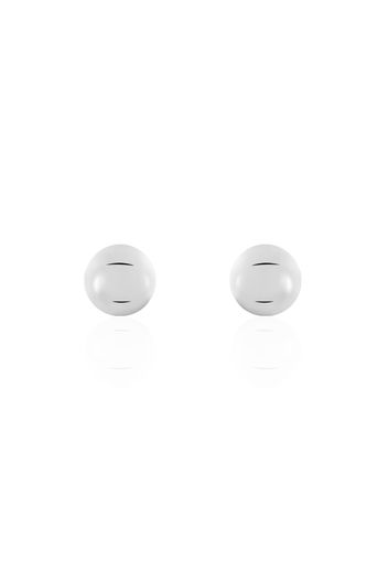 Orecchini pallina 6 mm a lobo in argento 925 rodiato per Donna