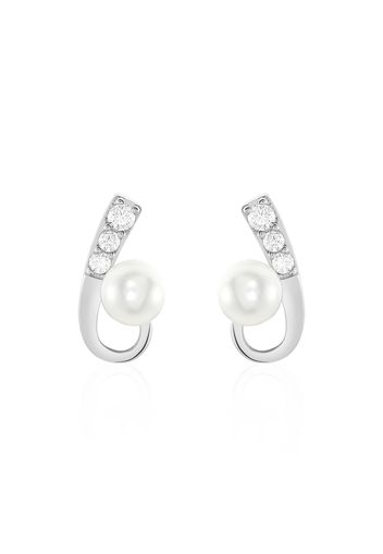 Orecchini in argento 925, perle e zirconi per Donna