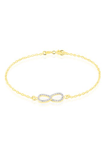 Bracciale infinito in oro e cristalli per Donna