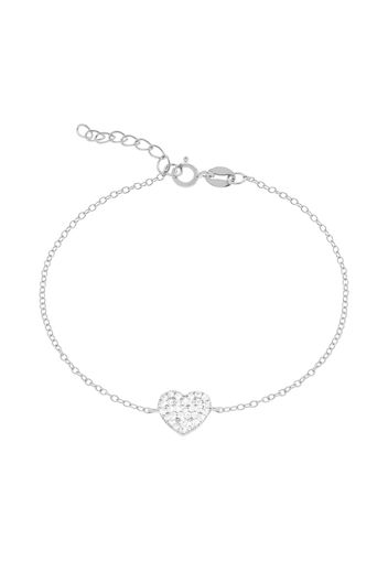 Bracciale cuore in argento 925 rodiato e zirconi per Donna